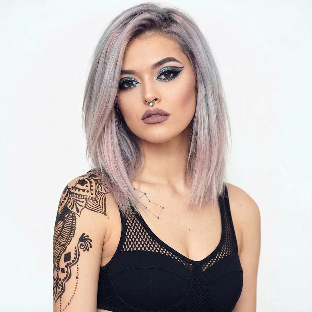 Sexy girl with makeup and black outfit