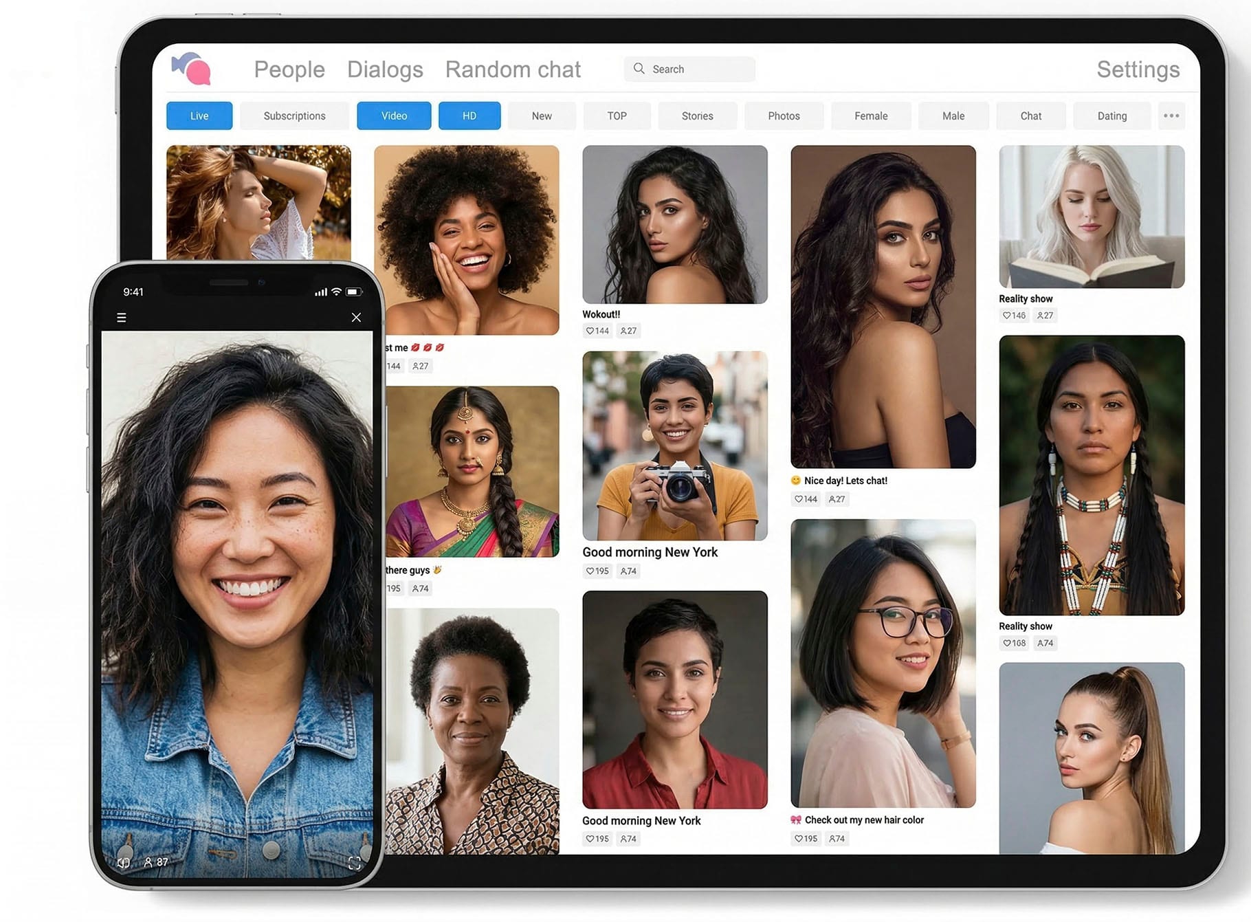 Video chat app for real communication
